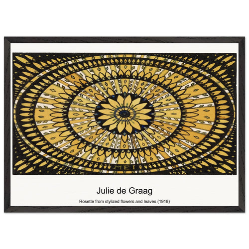 Rosette from stylized flowers and leaves (1918) by Julie de Graag. Archival Print on Museum Quality Matte Paper. Premium Wood Framed Wall Art. Optimised Aspect Ratio.