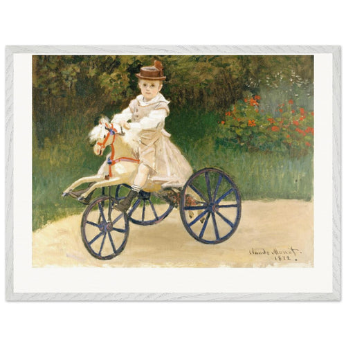 Jean Monet on His Hobby Horse (1872) by Claude Monet. Archival Print on Museum Quality Matte Paper. Premium Wood Framed Wall Art. Original Aspect Ratio