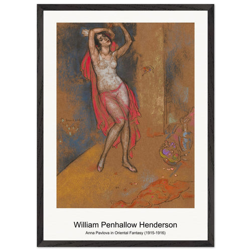 Anna Pavlova in Oriental Fantasy (1915-1916) by William Penhallow Henderson. Archival Print on Museum Quality Matte Paper. Premium Wood Framed Wall Art. Original Aspect Ratio