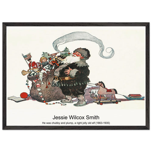 He was chubby and plump, a right jolly old elf (1863-1935) by Jessie Wilcox Smith. Archival Print on Museum Quality Matte Paper. Premium Wood Framed Wall Art. Optimised Aspect Ratio.
