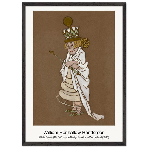 White Queen (1915) Costume Design for Alice in Wonderland (1915) by William Penhallow Henderson. Archival Print on Museum Quality Matte Paper. Premium Wood Framed Wall Art. Optimised Aspect Ratio.