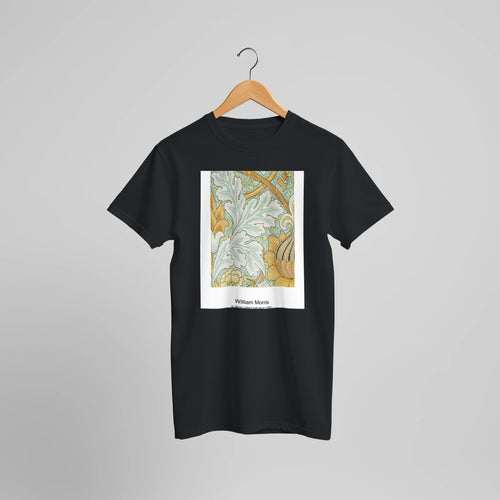 Anemone (1876) by William Morris. Custom Print on a 100% Airlume Combed and Ring-Spun Cotton Unisex Crewneck T-shirt Optimised Aspect Ratio.