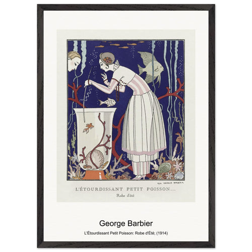 L'Étourdissant Petit Poisson: Robe d'Été; (1914) by George Barbier. Archival Print on Museum Quality Matte Paper. Premium Wood Framed Wall Art. Original Aspect Ratio