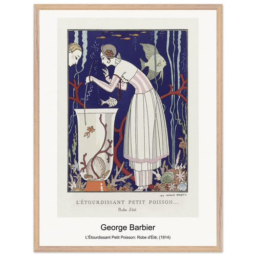 L'Étourdissant Petit Poisson: Robe d'Été; (1914) by George Barbier. Archival Print on Museum Quality Matte Paper. Premium Wood Framed Wall Art. Optimised Aspect Ratio.