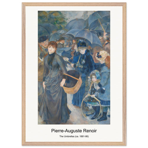 The Umbrellas (ca. 1881-86) by Pierre-Auguste Renoir. Archival Print on Museum Quality Matte Paper. Premium Wood Framed Wall Art. Original Aspect Ratio