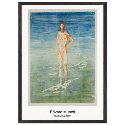 Man Bathing (1899) by Edvard Munch. Archival Print on Museum Quality Matte Paper. Premium Wood Framed Wall Art. Optimised Aspect Ratio.