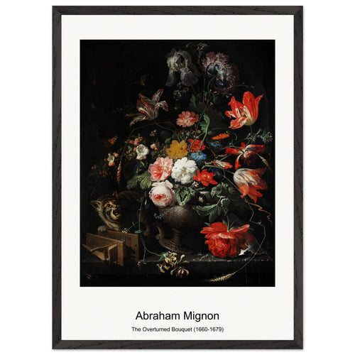 The Overturned Bouquet (1660-1679) by Abraham Mignon. Archival Print on Museum Quality Matte Paper. Premium Wood Framed Wall Art. Original Aspect Ratio