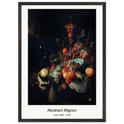 Fruits (1660 - 1679) by Abraham Mignon. Archival Print on Museum Quality Matte Paper. Premium Wood Framed Wall Art. Optimised Aspect Ratio.