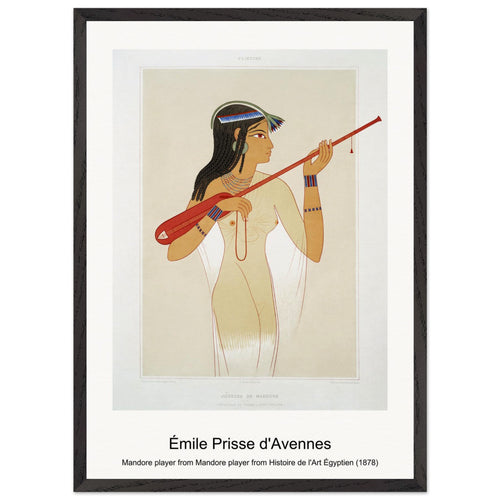Mandore player from Mandore player from Histoire de l'Art Égyptien (1878) by Émile Prisse d'Avennes. Archival Print on Museum Quality Matte Paper. Premium Wood Framed Wall Art. Original Aspect Ratio