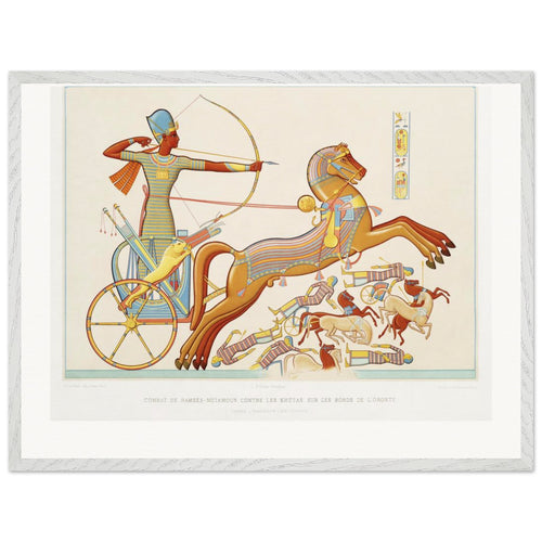 Ramses-Meïamoun fight against Katas on the edge of Orontes (1878) by Émile Prisse d'Avennes. Archival Print on Museum Quality Matte Paper. Premium Wood Framed Wall Art. Original Aspect Ratio