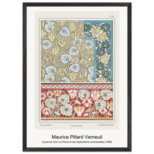 Cyclamen from La Plante et ses Applications ornementales (1896) by Maurice Pillard Verneuil. Archival Print on Museum Quality Matte Paper. Premium Wood Framed Wall Art. Optimised Aspect Ratio.