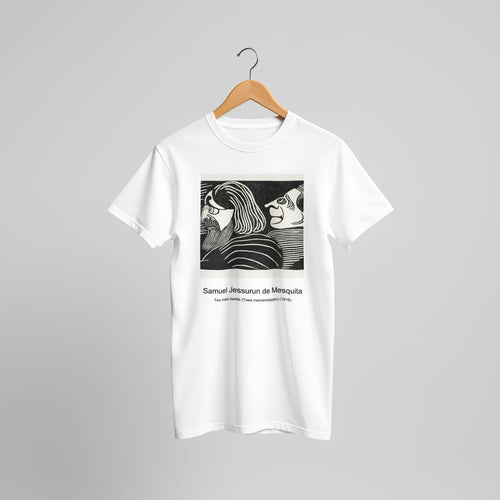 The Quadrangular Passion Flower from The Temple of Flora (1807) by Robert John Thornton. Custom Print on a 100% Airlume Combed and Ring-Spun Cotton Unisex Crewneck T-shirt Original Aspect Ratio