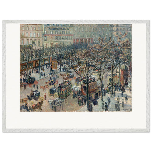 Boulevard of the Italians, Morning, Sunlight (1897) by Camille Pissarro. Archival Print on Museum Quality Matte Paper. Premium Wood Framed Wall Art. Original Aspect Ratio