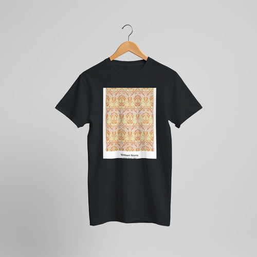 Fruit or Pomegranate (1896) by William Morris. Custom Print on a 100% Airlume Combed and Ring-Spun Cotton Unisex Crewneck T-shirt Optimised Aspect Ratio.