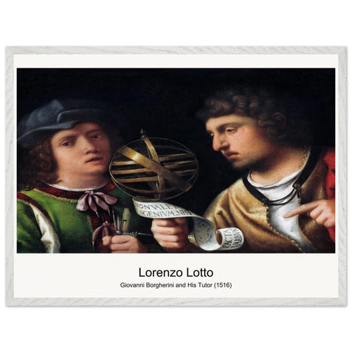 Giovanni Borgherini and His Tutor (1516) by Lorenzo Lotto. Archival Print on Museum Quality Matte Paper. Premium Wood Framed Wall Art. Optimised Aspect Ratio.