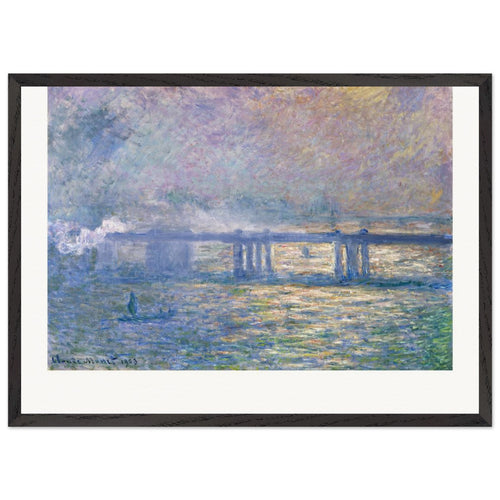 Charing Cross Bridge (1903) by Claude Monet. Archival Print on Museum Quality Matte Paper. Premium Wood Framed Wall Art. Original Aspect Ratio
