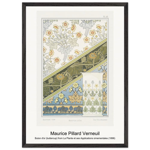 Buton d'or (buttercup) from La Plante et ses Applications ornementales (1896) by Maurice Pillard Verneuil. Archival Print on Museum Quality Matte Paper. Premium Wood Framed Wall Art. Original Aspect Ratio