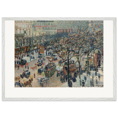 Boulevard of the Italians, Morning, Sunlight (1897) by Camille Pissarro. Archival Print on Museum Quality Matte Paper. Premium Wood Framed Wall Art. Original Aspect Ratio