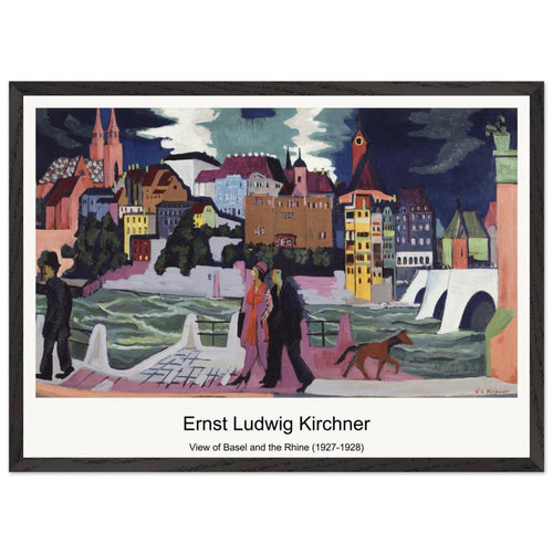 View of Basel and the Rhine (1927-1928) by Ernst Ludwig Kirchner. Archival Print on Museum Quality Matte Paper. Premium Wood Framed Wall Art. Original Aspect Ratio