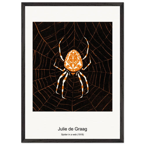 Spider in a web (1918) by Julie de Graag. Archival Print on Museum Quality Matte Paper. Premium Wood Framed Wall Art. Original Aspect Ratio