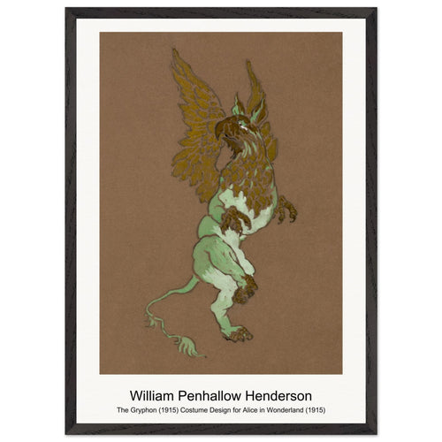 The Gryphon (1915) Costume Design for Alice in Wonderland (1915) by William Penhallow Henderson. Archival Print on Museum Quality Matte Paper. Premium Wood Framed Wall Art. Optimised Aspect Ratio.