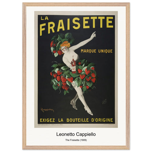The Fraisette (1909) by Leonetto Cappiello. Archival Print on Museum Quality Matte Paper. Premium Wood Framed Wall Art. Optimised Aspect Ratio.