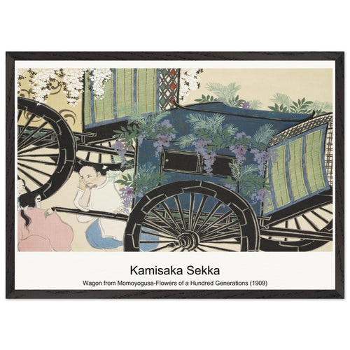 Wagon from Momoyogusa-Flowers of a Hundred Generations (1909) by Kamisaka Sekka. Archival Print on Museum Quality Matte Paper. Premium Wood Framed Wall Art. Optimised Aspect Ratio.