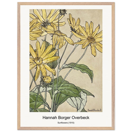 Sunflowers (1915) by Hannah Borger Overbeck. Archival Print on Museum Quality Matte Paper. Premium Wood Framed Wall Art. Optimised Aspect Ratio.
