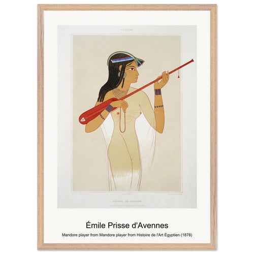Mandore player from Mandore player from Histoire de l'Art Égyptien (1878) by Émile Prisse d'Avennes. Archival Print on Museum Quality Matte Paper. Premium Wood Framed Wall Art. Original Aspect Ratio