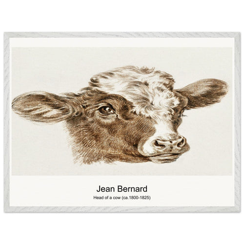 Head of a cow (ca. 1800-1825) by Jean Bernard. Archival Print on Museum Quality Matte Paper. Premium Wood Framed Wall Art. Optimised Aspect Ratio.