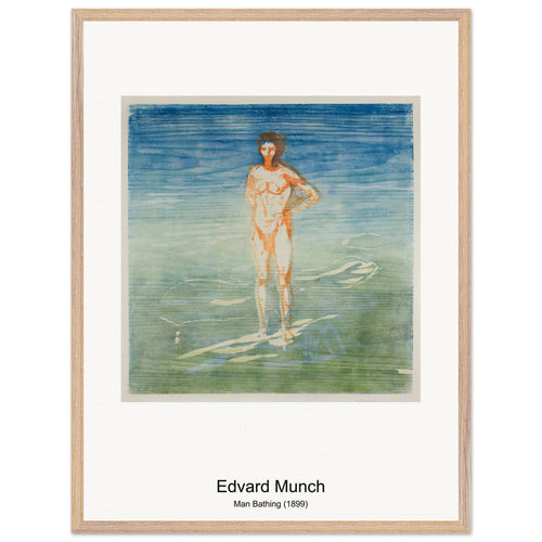 Man Bathing (1899) by Edvard Munch. Archival Print on Museum Quality Matte Paper. Premium Wood Framed Wall Art. Original Aspect Ratio