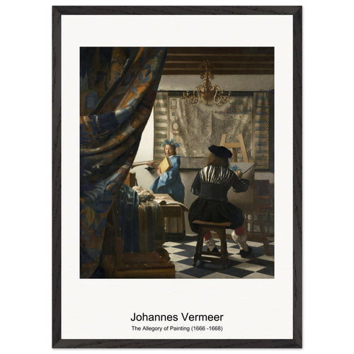 The Allegory of Painting (1666 -1668) by Johannes Vermeer. Archival Print on Museum Quality Matte Paper. Premium Wood Framed Wall Art. Original Aspect Ratio