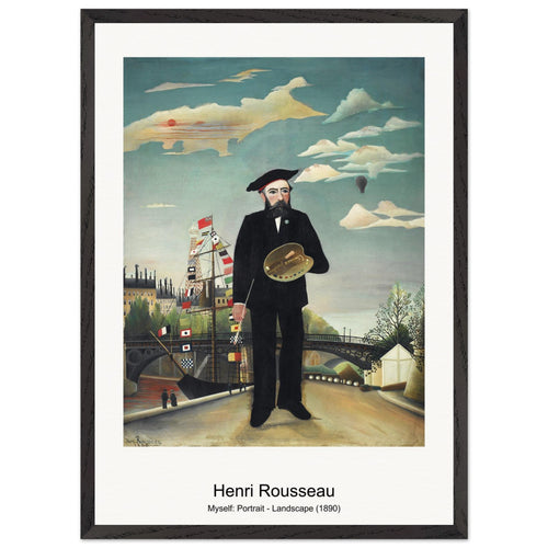 Myself: Portrait - Landscape (1890) by Henri Rousseau. Archival Print on Museum Quality Matte Paper. Premium Wood Framed Wall Art. Original Aspect Ratio