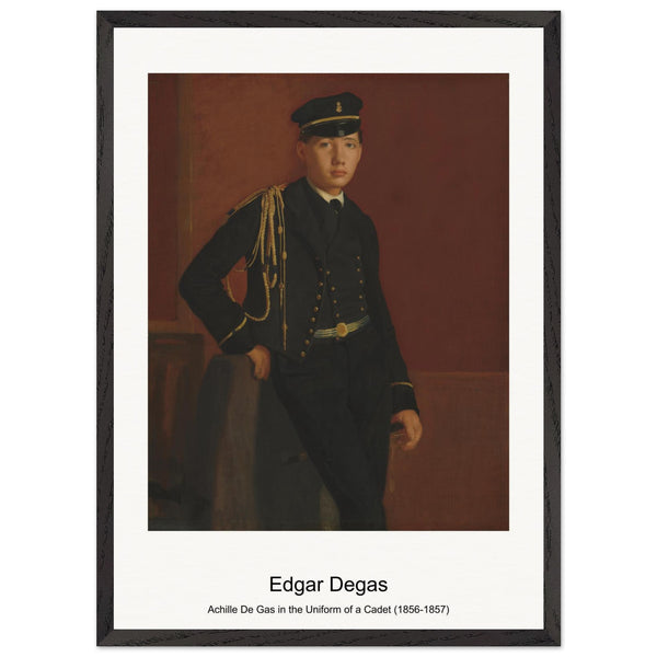 Achille De Gas in the Uniform of a Cadet (1856-1857) by Edgar Degas. Archival Print on Museum Quality Matte Paper. Premium Wood Framed Wall Art. Original Aspect Ratio