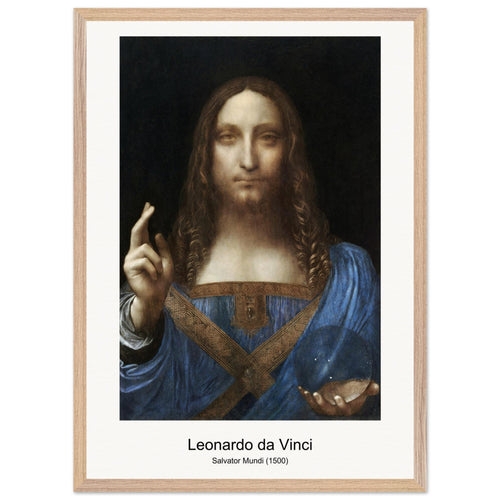 Salvator Mundi (1500) by Leonardo da Vinci. Archival Print on Museum Quality Matte Paper. Premium Wood Framed Wall Art. Original Aspect Ratio