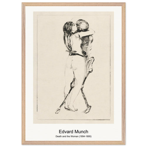 Death and the Woman (1894-1895) by Edvard Munch. Archival Print on Museum Quality Matte Paper. Premium Wood Framed Wall Art. Original Aspect Ratio