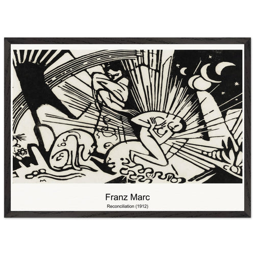 Reconciliation (1912) by Franz Marc. Archival Print on Museum Quality Matte Paper. Premium Wood Framed Wall Art. Optimised Aspect Ratio.