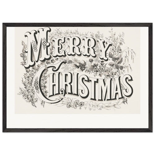Merry Christmas lithograph (1876) by Currier & Ives. Archival Print on Museum Quality Matte Paper. Premium Wood Framed Wall Art. Original Aspect Ratio