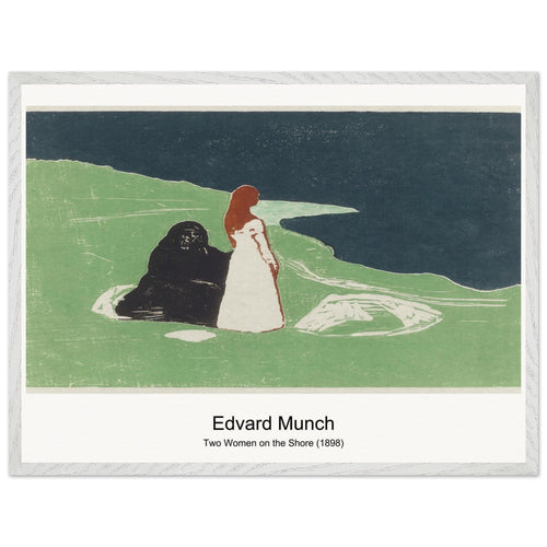 Two Women on the Shore (1898) by Edvard Munch. Archival Print on Museum Quality Matte Paper. Premium Wood Framed Wall Art. Optimised Aspect Ratio.