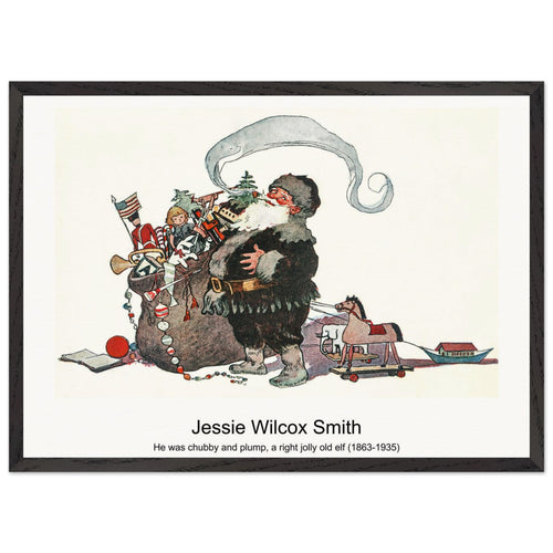 He was chubby and plump, a right jolly old elf (1863-1935) by Jessie Wilcox Smith. Archival Print on Museum Quality Matte Paper. Premium Wood Framed Wall Art. Original Aspect Ratio
