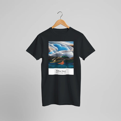 Clouds and Water (1930) by Arthur Dove. Custom Print on a 100% Airlume Combed and Ring-Spun Cotton Unisex Crewneck T-shirt Optimised Aspect Ratio.