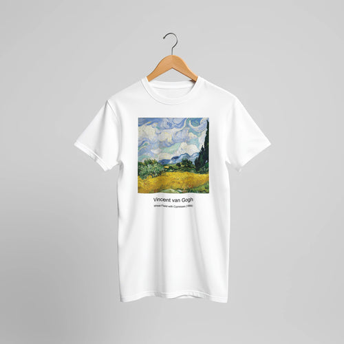 Prisoners Exercising (1890) by Vincent van Gogh. Custom Print on a 100% Airlume Combed and Ring-Spun Cotton Unisex Crewneck T-shirt Original Aspect Ratio