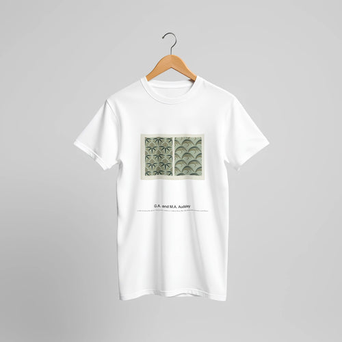 Diaper Patterns for Vertical Surfaces Japanese antique pattern from The Practical Decorator and Ornamentist (1892) by G. A. and M. A. Audsley. Custom Print on a 100% Airlume Combed and Ring-Spun Cotton Unisex Crewneck T-shirt Original Aspect Ratio