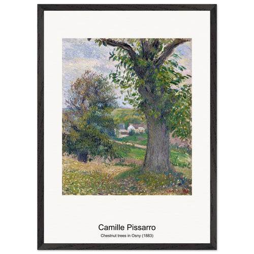 Chestnut trees in Osny (1883) by Camille Pissarro. Archival Print on Museum Quality Matte Paper. Premium Wood Framed Wall Art. Original Aspect Ratio