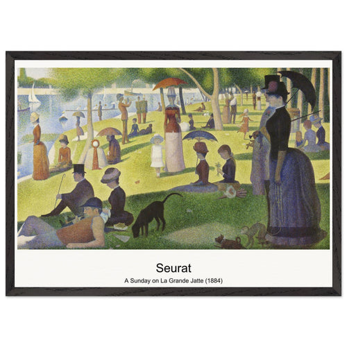 A Sunday on La Grande Jatte (1884) by Georges Seurat. Archival Print on Museum Quality Matte Paper. Premium Wood Framed Wall Art. Original Aspect Ratio