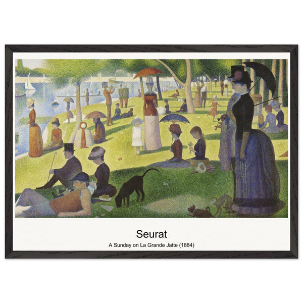 A Sunday on La Grande Jatte (1884) by Georges Seurat. Archival Print on Museum Quality Matte Paper. Premium Wood Framed Wall Art. Original Aspect Ratio