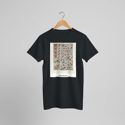 Persian pattern from L'ornement Polychrome (1888) by Albert Racinet. Custom Print on a 100% Airlume Combed and Ring-Spun Cotton Unisex Crewneck T-shirt Optimised Aspect Ratio.