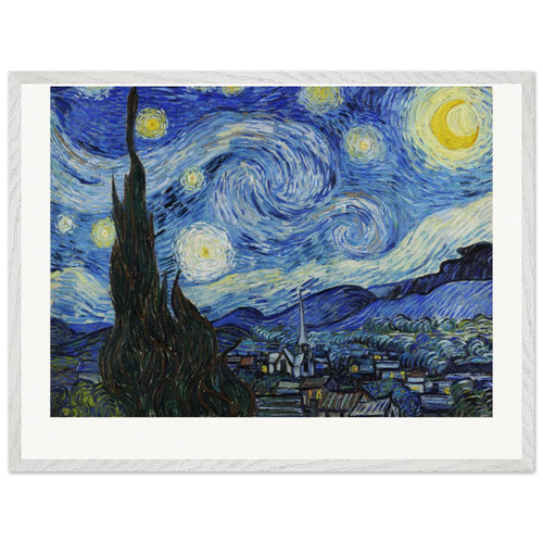 The Starry Night (1889) by Vincent van Gogh. Archival Print on Museum Quality Matte Paper. Premium Wood Framed Wall Art. Original Aspect Ratio