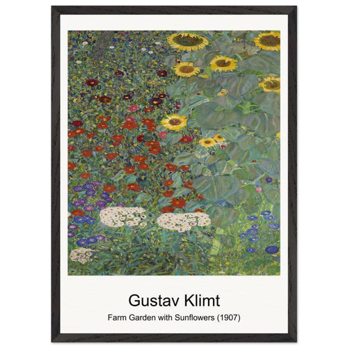 Farm Garden with Sunflowers (1907) by Gustav Klimt. Archival Print on Museum Quality Matte Paper. Premium Wood Framed Wall Art. Optimised Aspect Ratio.