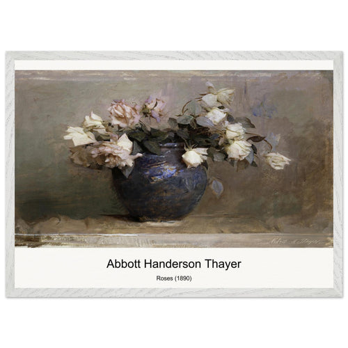 Roses (1890) by Abbott Handerson Thayer. Archival Print on Museum Quality Matte Paper. Premium Wood Framed Wall Art. Optimised Aspect Ratio.